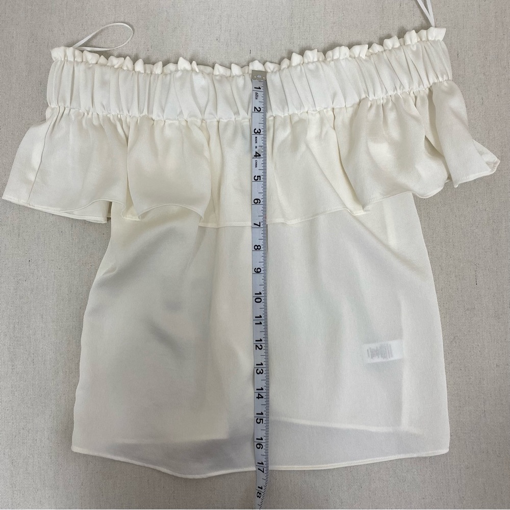 Express Ruffle Off The Shoulder White Top - Picture 8 of 9